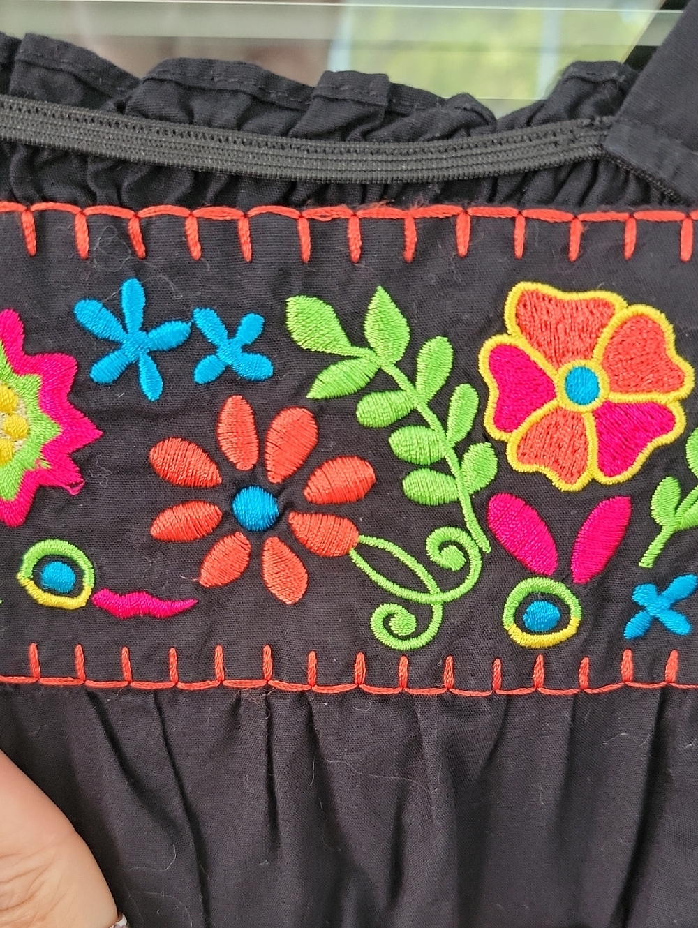 Xhilaration Black Embroidered Cotton Sundress Top Sz S Smocked Back - Picture 4 of 12